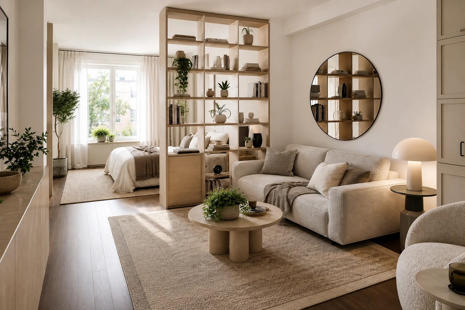 The zoned studio concept from The Small Apartment Kit.