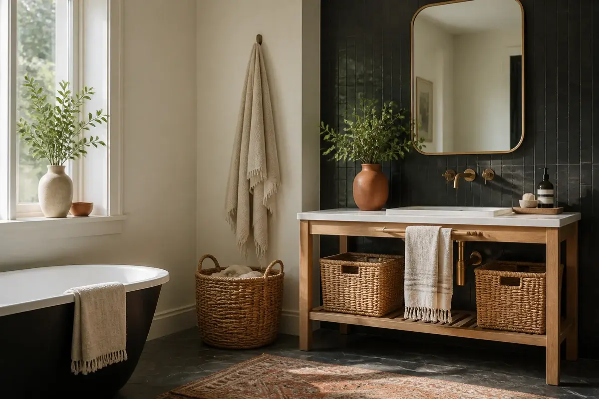 How to Get a Chic Black and White Bathroom Look on Any Budget