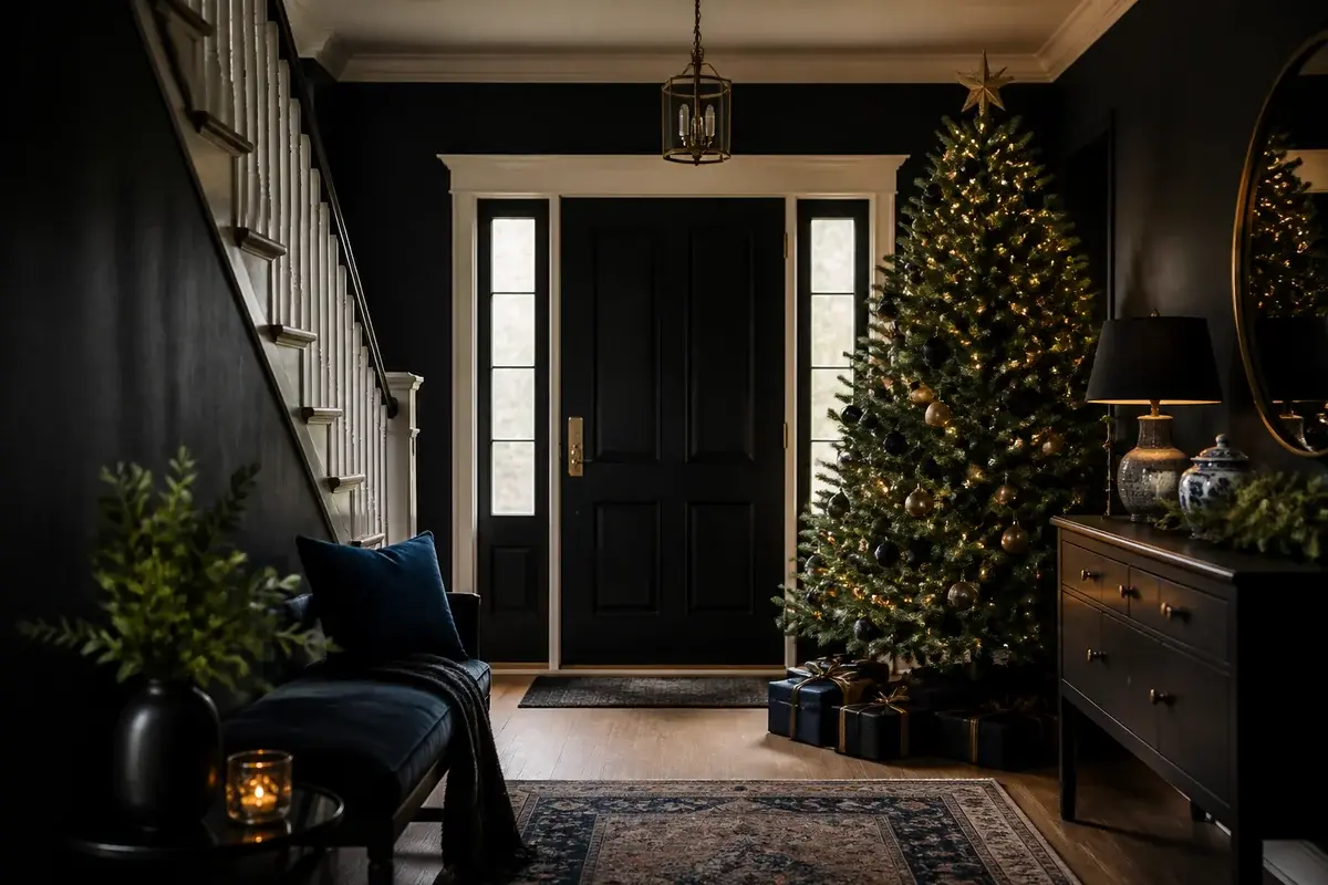 15 Black Christmas Tree Ideas for Living Rooms, Entryways and Dining Nooks