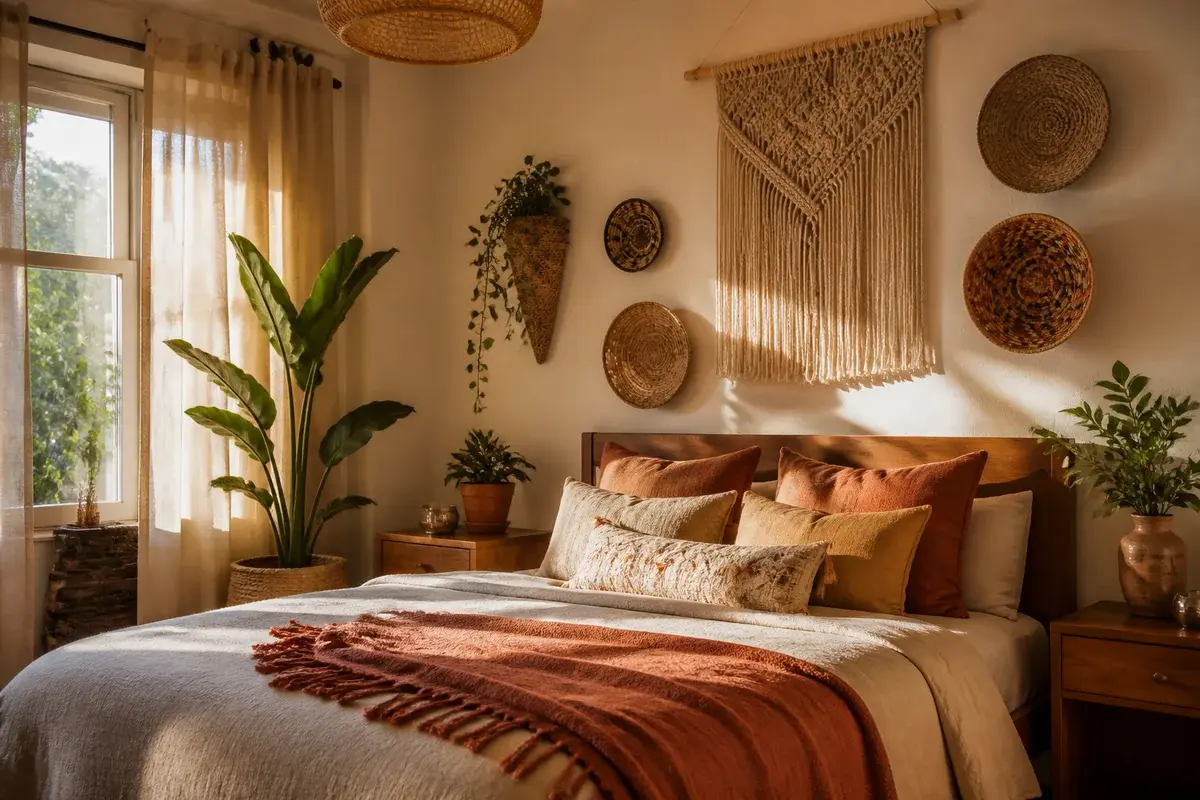 Build a Boho Bedroom Wall Without Paint or Wallpaper