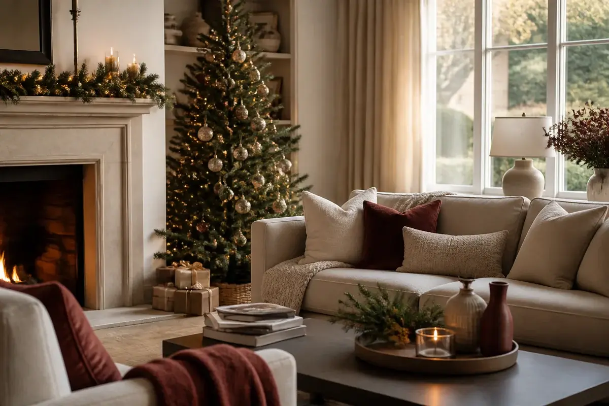 Make Your Christmas Living Room Feel Festive Without the Clutter