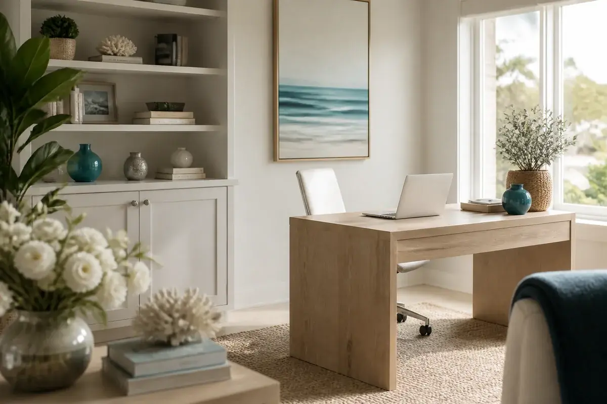 8 Calming Coastal Home Office Ideas for Focus and Light