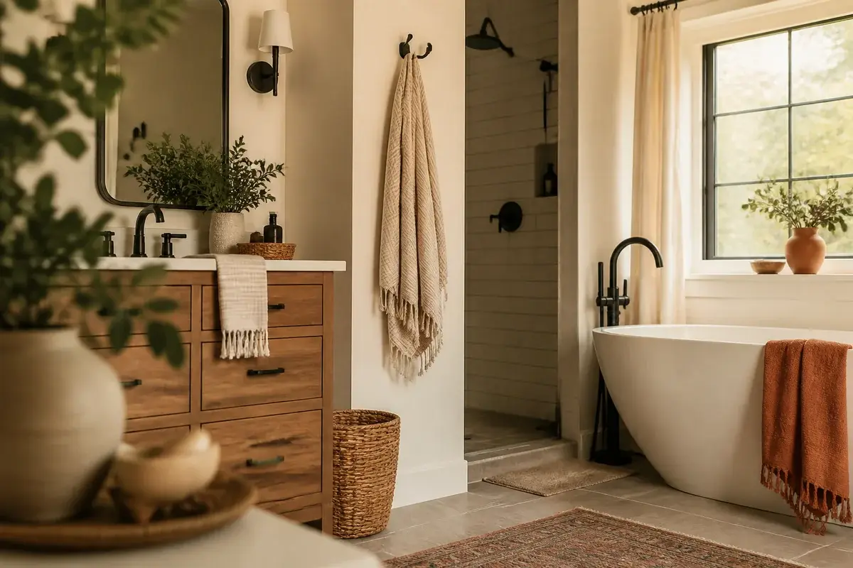 How to Get a Modern Farmhouse Bathroom Look Without the Renovation Cost