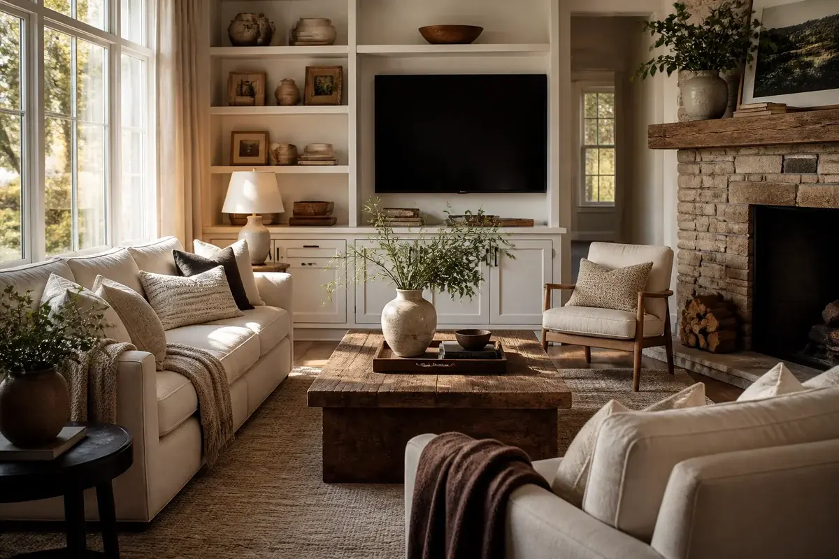 13 Inviting Modern Farmhouse Living Room Furniture Layouts That Open Up the Space