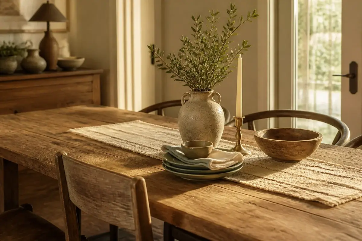 How to Style a Rustic Dining Table So It Looks Intentional Between Dinner Parties